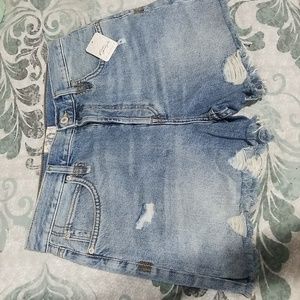 Free People Distress Denim shorts Size 30 Blue